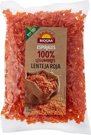 Espirales de lentejas rojas (Sin gluten)